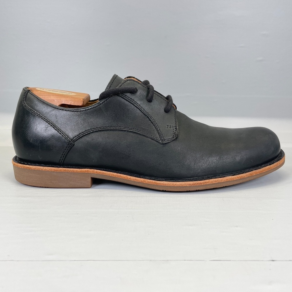 UGG Hixson Oxford Shoes Mens Size 9 Black Leather Lace Up Casual Dress Loafers